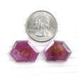 Raspberry SAPPHIRE Gemstone Normal Cut : 30.60cts Natural Untreated Sheen Pink Sapphire Hexagon Shape 22.5*17mm Pair (With Video)