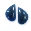 BLUE SAPPHIRE Gemstone Rose Cut : 32.60cts Natural Untreated Unheated Sapphire Uneven Shape 26*15mm Pair (With Video)