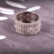 925 Sterling Silver White Zirconia Gemstone Rhodium Plating Handmade Royal Look Engagement Rings Good Looking Rings