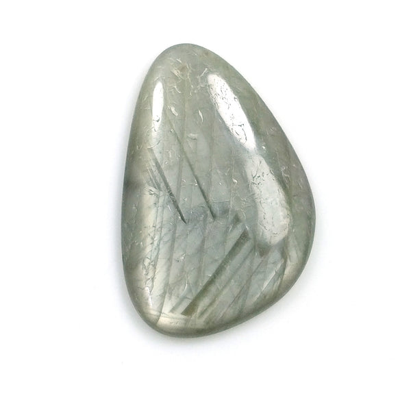 SILVER SHEEN SAPPHIRE Gemstone Cabochon : 17.50cts Natural Untreated Sapphire Uneven Shape 27*18mm (With Video)
