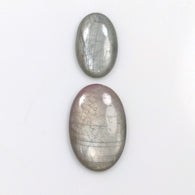 SILVER SHEEN SAPPHIRE Gemstone Cabochon : 14.00ct Natural Untreated Sapphire Gemstone Oval Shape Cabochon 15*10mm - 20*13mm 2pcs For Jewelry