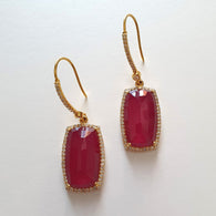 14K Gold Diamond Ruby Earring : 1.80