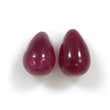 RED RUBY Gemstone Cabochon : 14.70cts Natural Ruby Tear Drop Cabochon Top Drilled 12mm Pair For Earring
