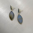 Blue Onyx Gemstone Bezel Set : Natural Onyx Gemstone Marquise Shape 925 Sterling Silver 1.75" Push Back Earring For Her