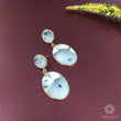 BOSTWANA AGATE gemstone :925 Sterling Silver Natural AGATE Gemstone Oval & Round Rose Gold Plated Earrings 1.85" Puch Back Bezel Set Earring