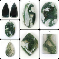 GREEN MOSS AGATE Gemstone Cabochon : Natural Untreated Agate Mix Shapes Cabochon 1pc For Jewelry