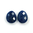 BLUE SAPPHIRE Gemstone Cut : 18.00cts Natural Untreated Unheated Sapphire Gemstone Checker Cut Briolette Egg Shape 15*12mm Pair For Earring
