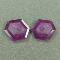 Raspberry Sheen PINK SAPPHIRE Gemstone Cut September Birthstone : 30.60cts Natural Untreated Sapphire Hexagon Shape Normal Cut 22*17mm Pair For Jewelry