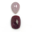 Red RUBY & Pink SAPPHIRE Gemstone Cut : 11.00cts Natural Untreated Ruby Baguette Pear Shapes Rose Cut 13*9mm - 14*10mm 2pcs For Jewelry