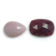 Red RUBY & Pink SAPPHIRE Gemstone Cut : 11.00cts Natural Untreated Ruby Baguette Pear Shapes Rose Cut 13*9mm - 14*10mm 2pcs For Jewelry