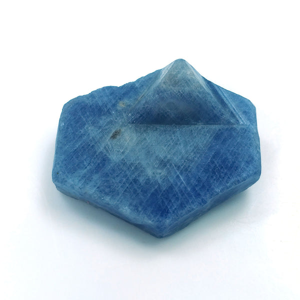 RECORD KEEPER Blue SAPPHIRE Gemstone Crystal : 76.50cts Natural Untreated Unheated Triangle Formative Sapphire Specimen 35*26mm 1pc