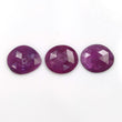 Raspberry Sheen PURPLE PINK SAPPHIRE Gemstone Cut September Birthstone : 19.30cts Natural Untreated Sapphire Uneven Rose Cut 15.5*13.5mm - 16*13mm 3pc For Jewelry