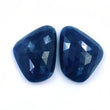 BLUE SAPPHIRE Gemstone Cut : 54.00cts Natural Untreated Unheated Sapphire Gemstone Rose Cut Uneven Shape 25*18mm Pair For Earring