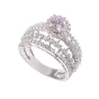 925 स्टर्लिंग सिल्वर व्हाइट ज़िरकोनिया डायमंड कट सिल्वर रोडियम प्लेटिंग सगाई की अंगूठी शादी की अंगूठी स्टेटमेंट रिंग हस्तनिर्मित अंगूठी