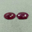 RED RUBY Gemstone Cut : 16.90cts Natural Untreated Ruby Gemstone Rose Cut Oval & Hexagon Shape 17*12mm - 18*12mm  2pcs For Jewelry