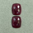RED RUBY Gemstone Cut : 19.20cts Natural Untreated Ruby Gemstone Rose Cut Cushion Shape 16*13mm Pair For Jewelry