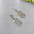 Peach Onyx 925 Sterling Silver Earrings : 7.61gms Natural Color Enhanced Fancy Shape Bezel Set 2.5" Drop Dangle Hook Earrings