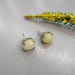 Yellow Fire OPAL Gemstone Stud Earring 925 Sterling Silver Natural Opal Oval Shape Prong Set Push Back Minimalist Earring For Women