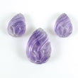 Purple AMETHYST Gemstone Carving : 84.50cts Natural Untreated Amethyst Hand Carved Tear Drops 18mm - 26mm 3pcs (With Video)