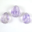 PURPLE AMETHYST Gemstone Carving : 55.40ct Natural Untreated Amethyst Gemstone Hand Carved Tear Drops 17*12mm - 19*14mm 3pcs Set For Jewelry