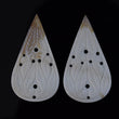 MOTHER OF PEARL Gemstone Carving : 39.30cts Natural Untreated Unheated Mop Gemstone Hand Carved Pear Shape 28*52mm Pair For Jewelry