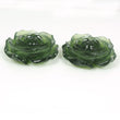 ANTIGORITE SERPENTINE Gemstone Carving : 197cts Natural Untreated Green Serpentine Gemstone Flower Hand Carved 39*13(h)mm Pair For Jewelry