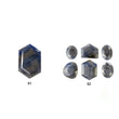 Sapphire Gemstone Normal Cut : Natural Untreated Unheated Blue Silver Sapphire Hexagon Uneven Shape