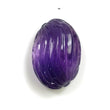 Purple AMETHYST Gemstone Carving : Natural Untreated Amethyst Hand Carved Both Side Oval Shape 1pc For Ring/Pendant (With Video)