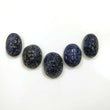 260.00cts Natural Untreated BLUE SAPPHIRE Gemstone Hand Carved Oval Shape 26*17mm - 28*22mm 5pcs Set For Jewelry