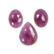 20.00cts Natural Untreated PURPLE PINK SAPPHIRE Gemstone Oval & Pear Shapes Rose Cut 16*12mm - 20*15mm 3pcs Set For Jewelry