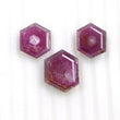 Raspberry SAPPHIRE Gemstone Normal Cut : 21.15cts Natural Untreated Sheen Pink Sapphire Hexagon Shape 14*11mm - 16*13mm 3pcs (With Video)