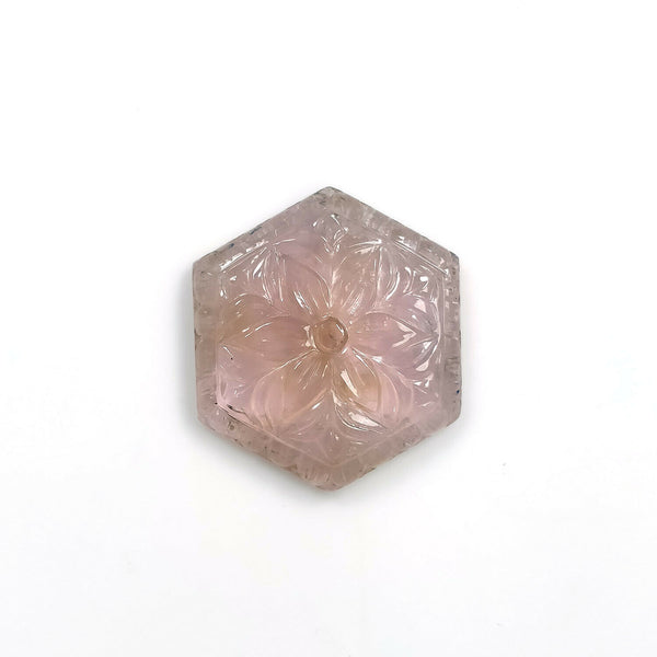 19.50cts Natural Untreated PINK TOURMALINE Gemstone Hand Carved Hexagon Shape 24*21mm*5(h) 1pc For Pendant