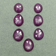 Raspberry SAPPHIRE Gemstone Rose Cut : 49.20cts Natural Untreated Purple Pink Sheen Sapphire Uneven Shape 12*11mm - 16*13mm 3pcs (With Video)