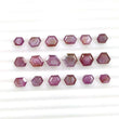 Raspberry SAPPHIRE Gemstone Normal Cut : 19.20cts Natural Untreated Sheen Pink Sapphire Hexagon Shape 6*5mm - 8*6mm 18pcs (With Video)