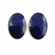 17.00cts Natural Untreated LAPIS LAZULI Gemstone Oval Shape Rose Cut 22*15mm Pair For Earring