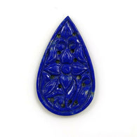 14.50cts Natural Blue LAPIS LAZULI Gemstone Hand Carved Pear Shape 34*20mm 1pc
