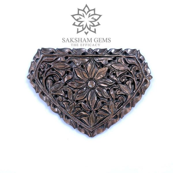 129.25cts Natural Untreated Golden Brown CHOCOLATE SAPPHIRE Hand Carved Fancy Shape 64*46mm 1pc For Jewelry