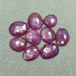 Raspberry SAPPHIRE Gemstone Rose Cut : 50.70cts Natural Untreated Pink Sheen Sapphire Uneven Shape 11*10mm - 16*12mm 9pcs (With Video)