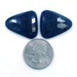 68.50cts Natural Untreated BLUE SAPPHIRE Gemstone Uneven Shape Rose Cut 27*24mm Pair For Earring