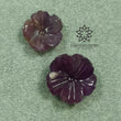 13.00cts Natural Untreated PURPLE SAPPHIRE Gemstone Hand Carved Round FLOWER 12mm - 14mm 2pcs For Jewelry