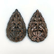 35.00cts Natural Untreated Golden Brown CHOCOLATE SAPPHIRE Gemstone Hand Carved Pear Shape 30.5*19mm Pair For Earring