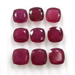 48.00cts Natural Pinkish Red Glass Filled RUBY Gemstone Cushion Shape Normal Cut 10mm 9pcs Lot For Jewelry