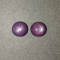 10.59cts प्राकृतिक अनुपचारित मून स्टार गुलाबी नीलम रत्न गोल आकार काबोचोन 9mm*6(h) आभूषण के लिए जोड़ा