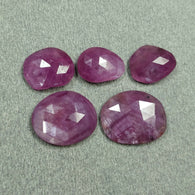 Raspberry SAPPHIRE Gemstone Rose Cut : 20.90cts Natural Untreated Pink Sheen Sapphire Uneven Shape 12*9mm - 16*13mm 5pcs (With Video)