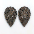 46.00cts Natural Untreated Golden Brown CHOCOLATE SAPPHIRE Gemstone Pear Shape Hand Carved 35*22mm Pair For Jewelry