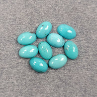 नीला एरिज़ोना किंगमैन फ़िरोज़ा रत्न कैबोकॉन: 3.50cts प्राकृतिक अनुपचारित फ़िरोज़ा अंडाकार आकार 6*4mm 9pcs