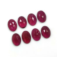 48.00cts Natural Pinkish Red RUBY Gemstone Oval Shape Rose Cut 14*10mm 8pcs Lot For Jewelry