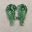 24.35cts Natural Untreated Green AVENTURINE Gemstone Hand Carved PARROT 30*14mm Pair For Earring