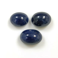 40.00cts Natural Untreated BLUE SAPPHIRE Gemstone Oval Shape Cabochon 14*11mm*8(h)mm - 16*12mm*8(h)mm 3pcs For Jewelry