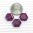 Raspberry SAPPHIRE Gemstone Normal Cut : 29.70cts Natural Untreated Sheen Purple Pink Sapphire Hexagon 17*15mm - 18*15mm 3pcs (With Video)
